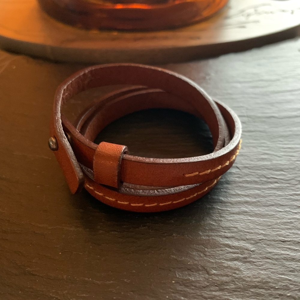 Faux Leather Wrap Bracelet.